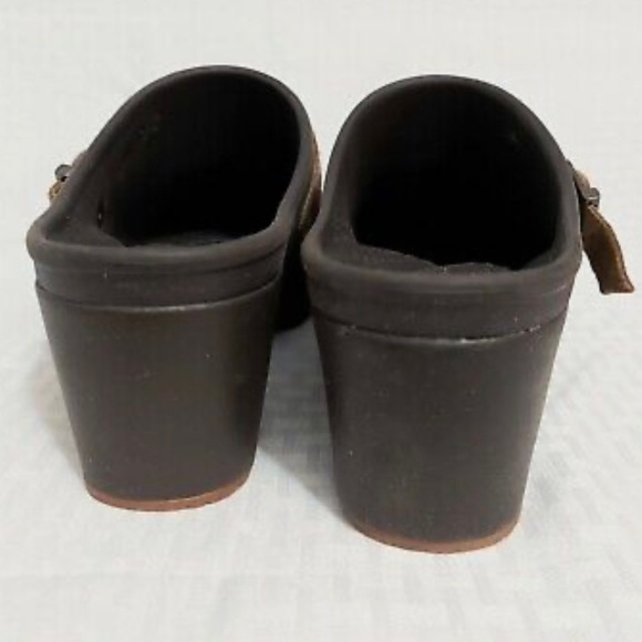 🍓CROCS SARAH CLOG WOMEN 8 waterproof arch support nonmarking sole leather strap - Picture 6 of 9